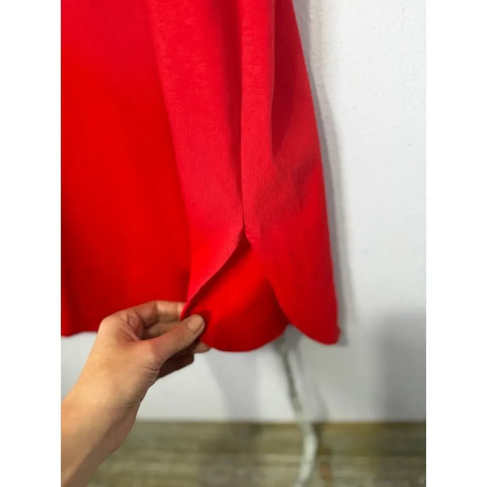 Vintage Red Polo Nightgown White Collar Mod Preppy Fantasy‎ Nightwear by Janice